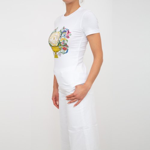 Жіноча футболка VERSACE JEANS COUTURE MAGLIETTA T-SHIRT SERIGRAFICHE BIANCO