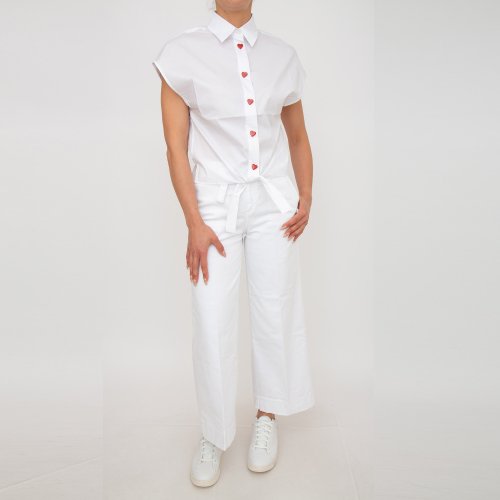 Жіноча сорочка з коротким рукавом LOVE MOSCHINO CAMICIA BIANCO
