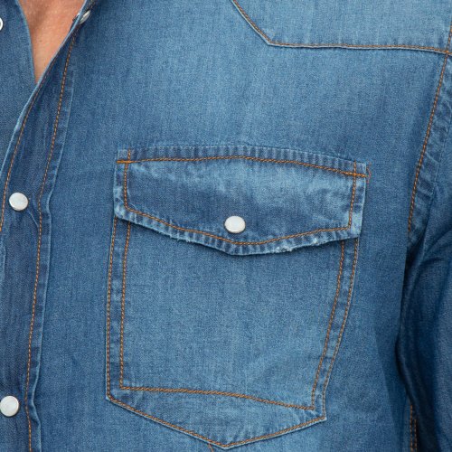 Чоловіча сорочка з довгим рукавом LIU JO CAMICIA BLU DENIM