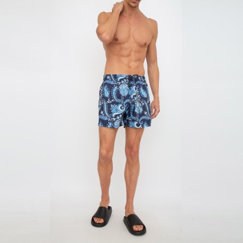 Мужские пляжные шорты ETRO PANTALONCINO MARE C/TASCHINO BLU