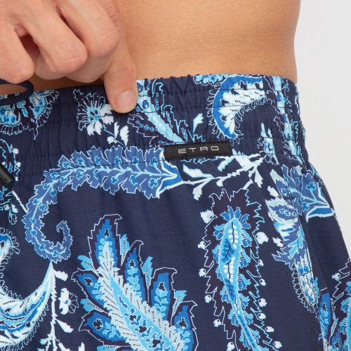 Мужские пляжные шорты ETRO PANTALONCINO MARE C/TASCHINO BLU