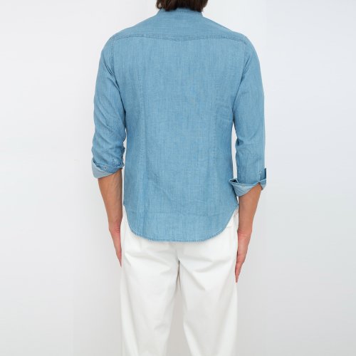 Мужская рубашка с длинным рукавом ELEVENTY LS TEXAS SHIRT BLU DENIM