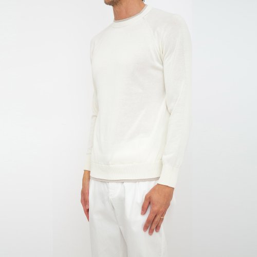 Чоловічий светр ELEVENTY ROUND NECK SWEATER AVORIO