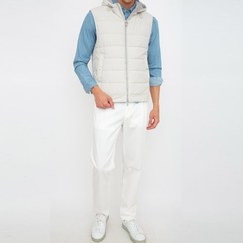 Мужская жилетка ELEVENTY GILET WITH HOODIE AVORIO