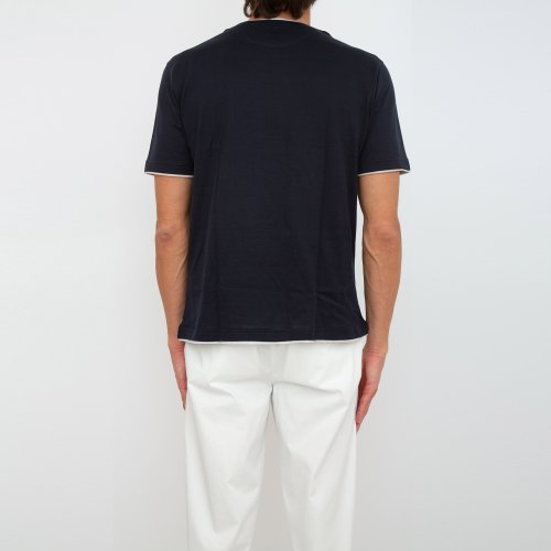 Мужская футболка ELEVENTY ROUND NECK T-SHIRT BLU