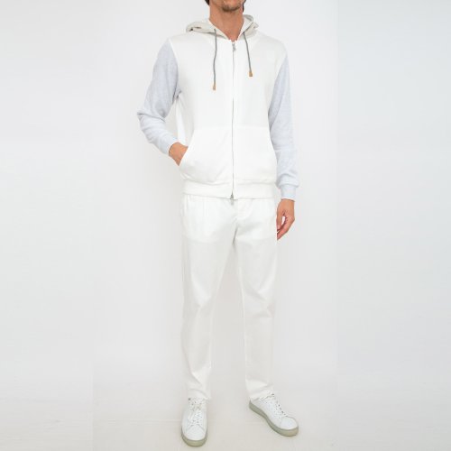 Мужская толстовка ELEVENTY FULL ZIP SWEATSHIRT BIANCO
