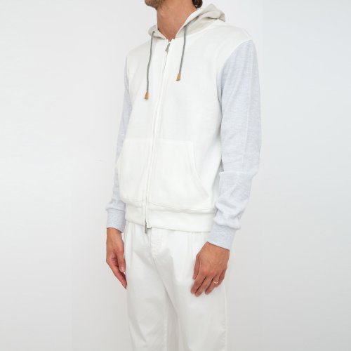 Мужская толстовка ELEVENTY FULL ZIP SWEATSHIRT BIANCO