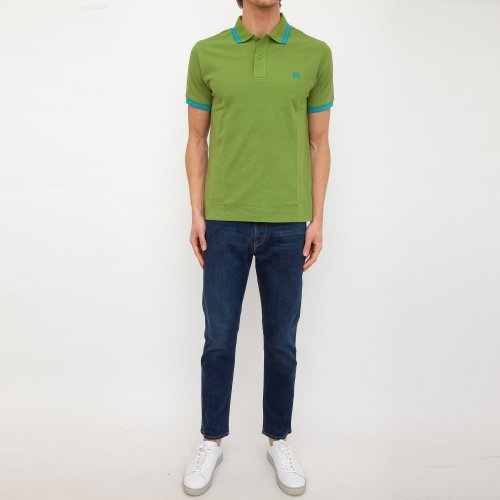 Чоловіче поло ETRO POLO M/C REGULAR CON AVVIATURE VERDE