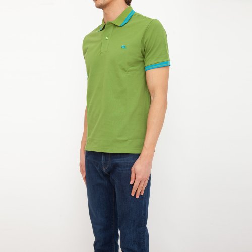 Чоловіче поло ETRO POLO M/C REGULAR CON AVVIATURE VERDE