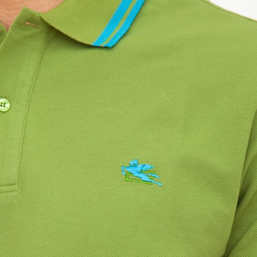Чоловіче поло ETRO POLO M/C REGULAR CON AVVIATURE VERDE