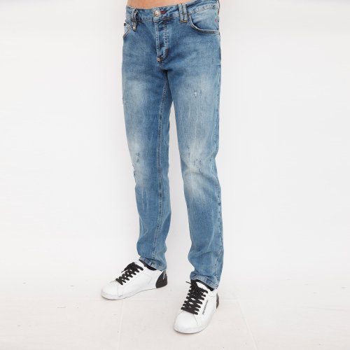 Мужские джинсы PHILIPP PLEIN Straight Supreme Skull BLU