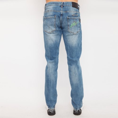 Мужские джинсы PHILIPP PLEIN Straight Supreme Skull BLU