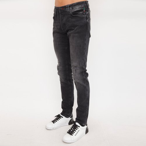 Мужские джинсы PHILIPP PLEIN Super Straight Cut Skull NERO
