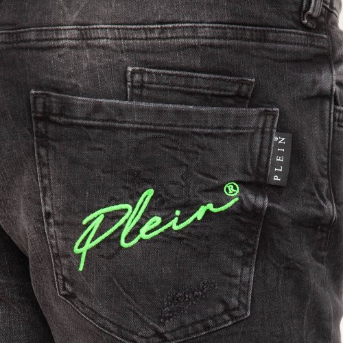 Мужские джинсы PHILIPP PLEIN Super Straight Cut Skull NERO