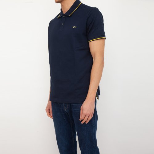 Мужское поло PAUL&SHARK POLO IN COTONE BLU