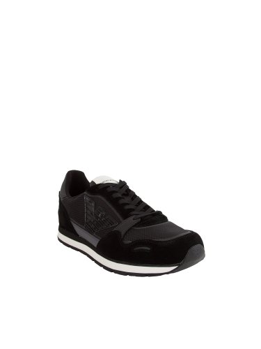 Мужские кроссовки EMPORIO ARMANI SNK C.SUEDE+H/S+ACT NERO
