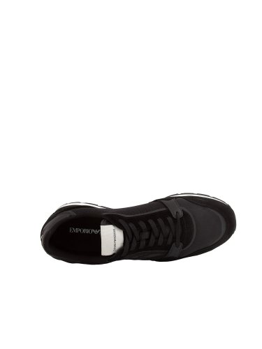 Мужские кроссовки EMPORIO ARMANI SNK C.SUEDE+H/S+ACT NERO
