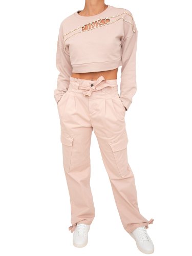 Женская толстовка PINKO Maglia tagliata BEIGE