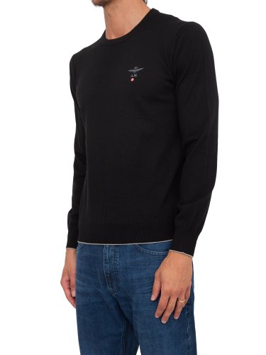 Мужской свитер  AERONAUTICA MILITARE MAGLIA GIROCOLLO NERO