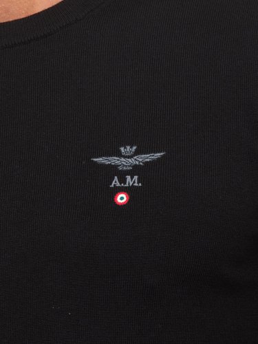 Мужской свитер  AERONAUTICA MILITARE MAGLIA GIROCOLLO NERO