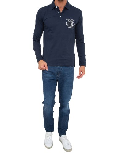 Мужское поло AERONAUTICA MILITARE POLO M.L. BLU