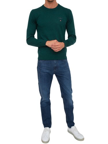 Чоловічий светр AERONAUTICA MILITARE MAGLIA GIROCOLLO VERDE