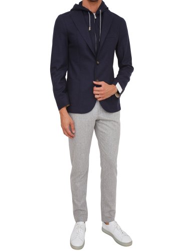 Мужской пиджак ELEVENTY SINGLE-BREASTED JACKET WITH BIB BLU