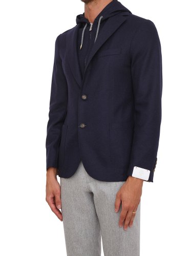 Мужской пиджак ELEVENTY SINGLE-BREASTED JACKET WITH BIB BLU