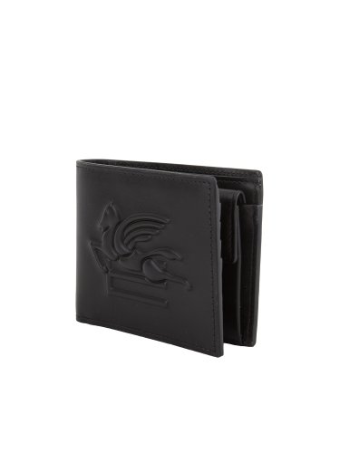 Мужской кошелек ETRO PORTAFOGLIO PELLE LOGO EMBOSSED 11X9 NERO