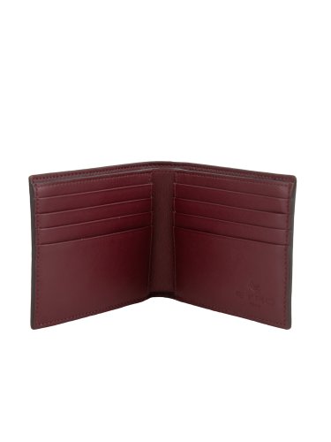 Мужской кошелек ETRO PORTAFOGLIO PAYSLEY LOGO RICAMO 10,5X9 ROSSO