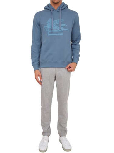 Мужская толстовка ETRO FELPA C/APPUCCIO BLU