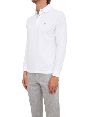 Мужское поло ETRO POLO ROMA M/L DETT. STAMPA BIANCO