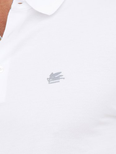 Мужское поло ETRO POLO ROMA M/L DETT. STAMPA BIANCO