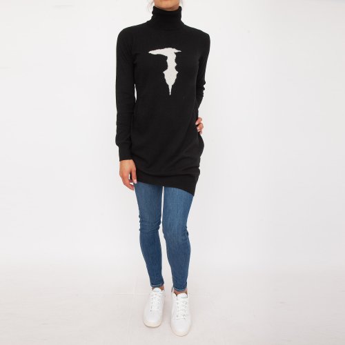 Жіноче плаття TRUSSARDI DRESS WITH LOGO NERO