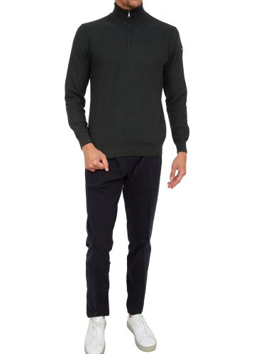 Мужской свитер PAUL&SHARK MAGLIA CON ZIP IN LANA VERDE