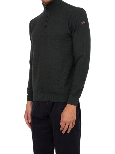 Мужской свитер PAUL&SHARK MAGLIA CON ZIP IN LANA VERDE