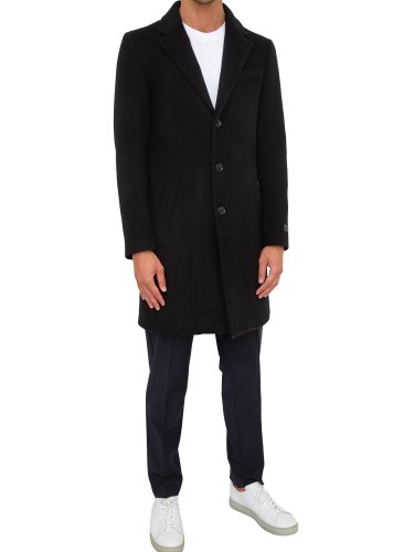 Чоловіче пальто LIU JO CAPPOTTO MONOPETTO BRUSHMONO NERO