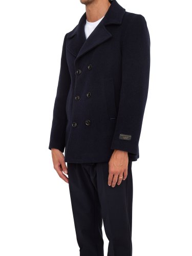 Мужское пальто LIU JO PEACOAT DOPPIOPETTO BRUSHPEACOAT BLU