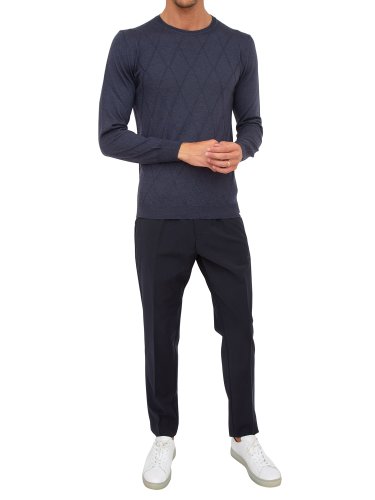 Чоловічий светр LIU JO MAGLIA GIRO ROMBO GIROARGYLE BLU