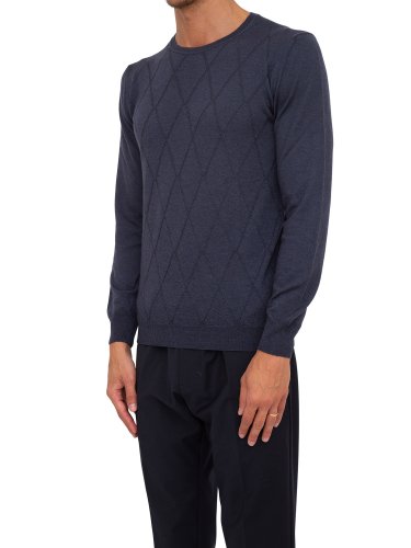 Чоловічий светр LIU JO MAGLIA GIRO ROMBO GIROARGYLE BLU