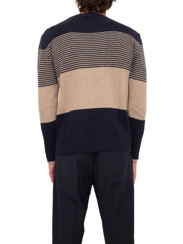 Чоловічий светр LIU JO MAGLIA GIRO MULTIRIGHE MULTIBLOCK BLU
