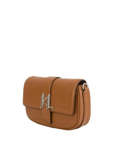 Женская кроссбоди K.LAGERFELD k/saddle shoulderbag emboss CUOIO