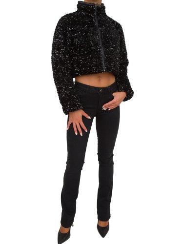 Жіноча куртка LIU JO IMBOTTITO WARM SEQUINED VELVET NERO