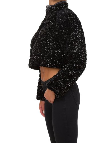 Жіноча куртка LIU JO IMBOTTITO WARM SEQUINED VELVET NERO