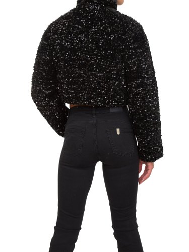 Жіноча куртка LIU JO IMBOTTITO WARM SEQUINED VELVET NERO