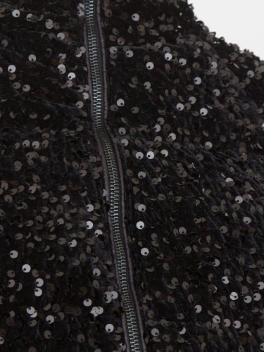 Жіноча куртка LIU JO IMBOTTITO WARM SEQUINED VELVET NERO