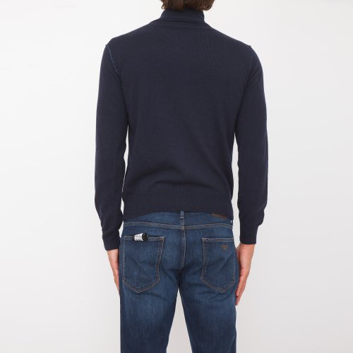 Мужской кардиган TRUSSARDI CARDIGAN FULL ZIP BLU