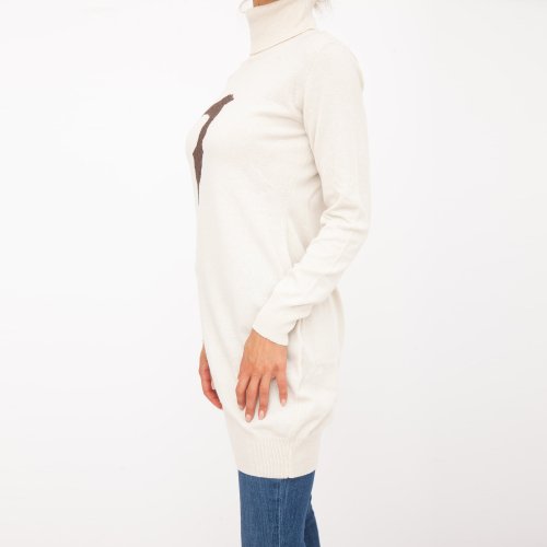 Жіноче плаття TRUSSARDI DRESS WITH LOGO AVORIO