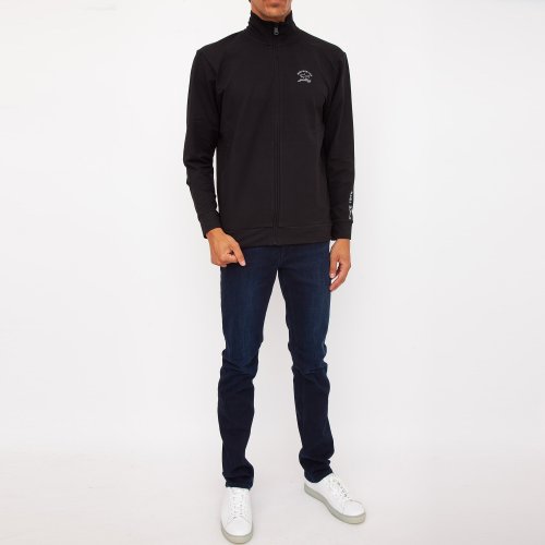 Мужская толстовка PAUL&SHARK FELPA CON ZIP IN COTONE NERO