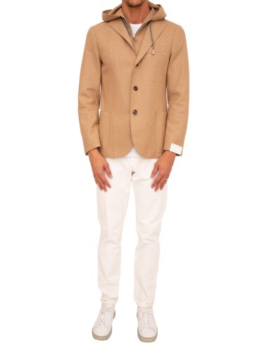 Мужской пиджак ELEVENTY SINGLE-BREASTED JACKET WITH BIB CAMMELLO